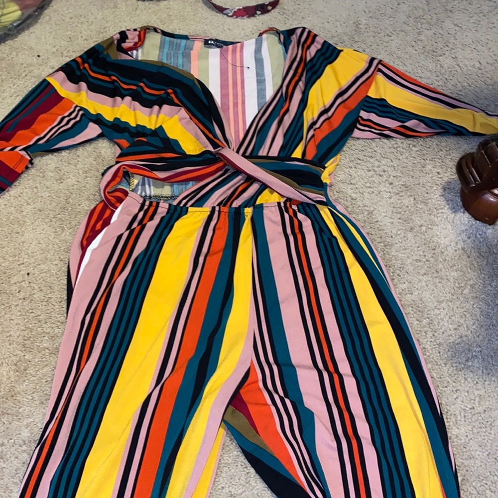 Express Multicolor Striped Jumpsuit